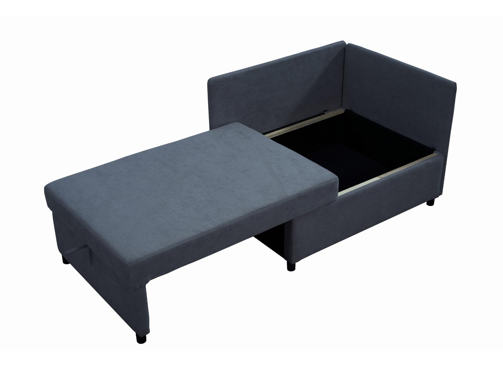 Sofa rozkładana dziecięca Viluś 106x75x80 cm narożnik jednoosobowy do pokoju z funkcją spania i przechowywania dla dzieci grafit nr. 6
