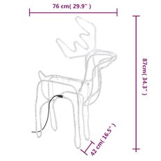 Renifery ozdobne 76 cm do ogrodu LED z zimnym białym  - Miniaturka zdjęcia nr 8