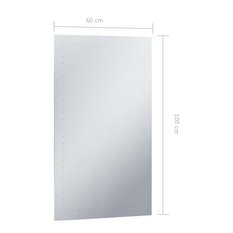 Lustro 60x100 cm do sypialni łazienki ścienne z LED aluminium szklane srebrny - Miniaturka zdjęcia nr 7