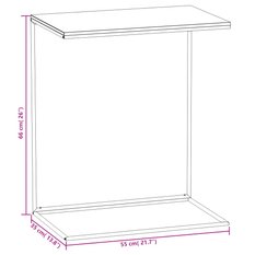 Stolik kawowy 55x35x66 cm boczny na metalowej ramie czarny do salonu - Miniaturka zdjęcia nr 6