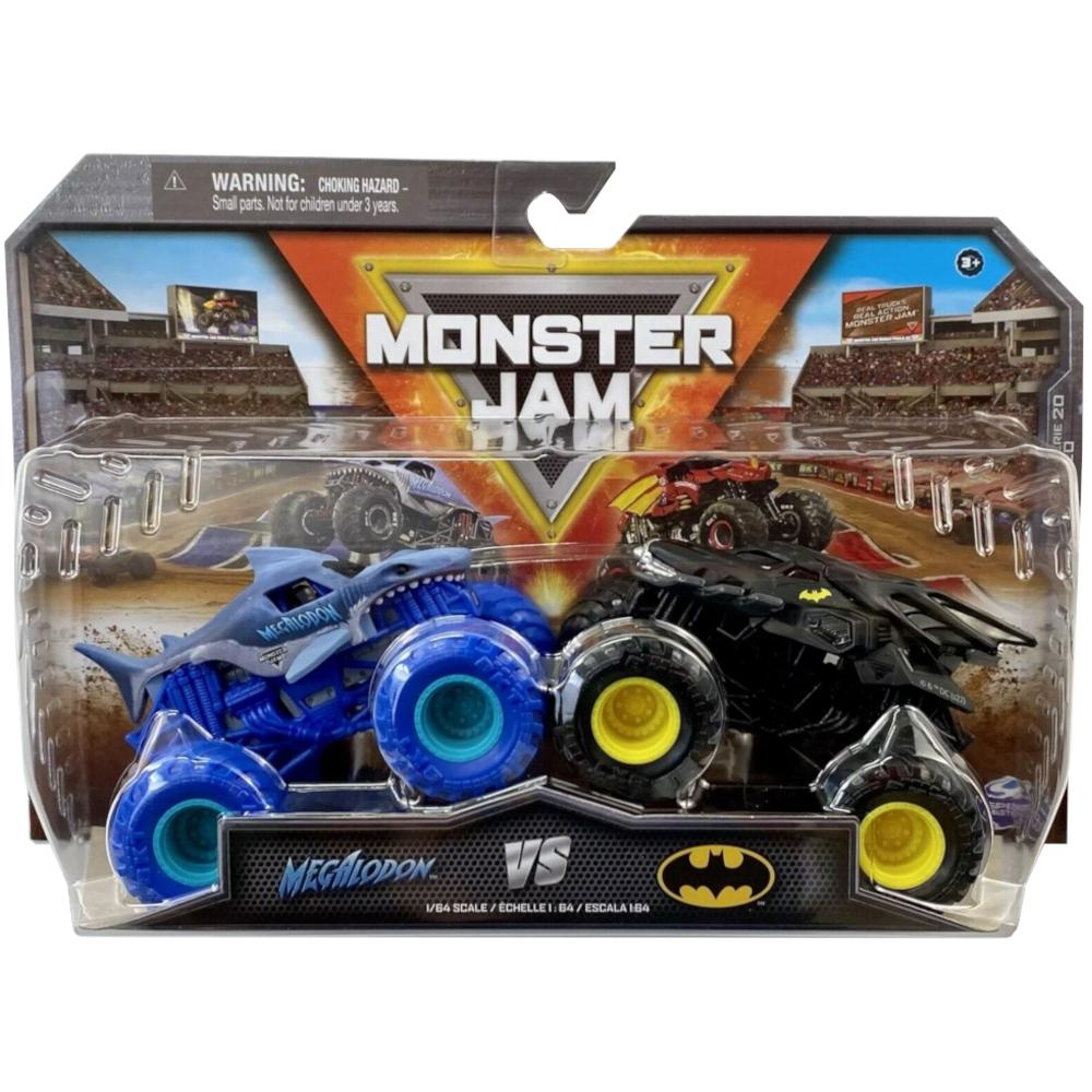 MONSTER JAM TRUCK AUTA TERENOWE 2-PAK SERIA 20 MEGALODON + BATMAN 1:64 nr. 2