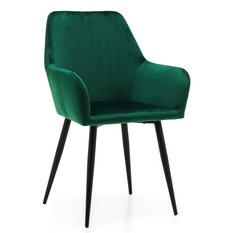 Krzesło IVO zielone tapicerowane welurem do jadalni lub salonu 