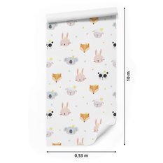 Tapeta dla dzieci zwierzątka lisy owieczki pandy  - Miniaturka zdjęcia nr 2