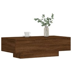 Stolik kawowy 100x49,5x31 cm brązowy dąb elegancki do salonu - Miniaturka zdjęcia nr 3