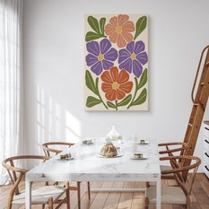 Obraz Do Salonu Kolorowe Polne Kwiaty Liście Rośliny Styl Boho 80x120cm - Miniaturka zdjęcia nr 4