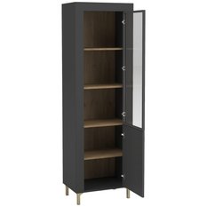 Witryna 60x40x193,6 cm Mossa z dwoma drzwiczkami czarny do salonu - Miniaturka zdjęcia nr 2