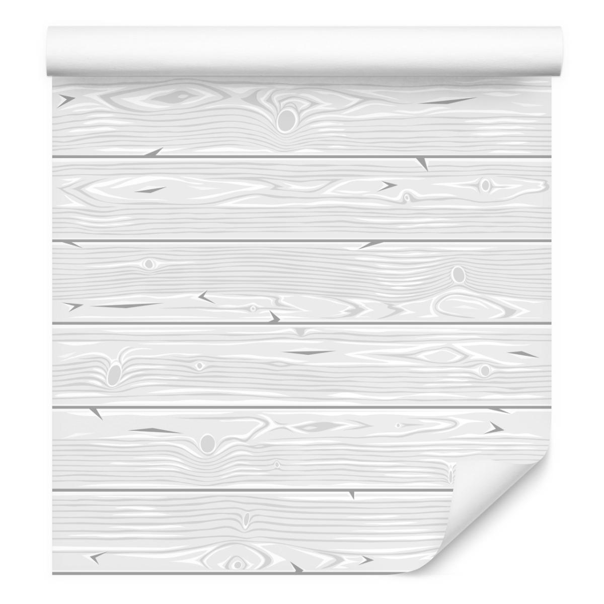 Tapeta Ścienna Jasnoszare Poziome DESKI Drewno 3D  nr. 7
