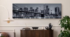 Obraz Panoramiczny NOWY YORK Nocą Brooklyn Bridge Miasto 145x45cm - Miniaturka zdjęcia nr 5