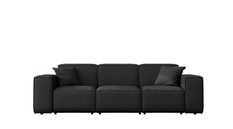 Sofa ogrodowa MALIBIU 245x103x88 cm wodoodporna UV 3-os + 2 poduszki do ogrodu czarna
