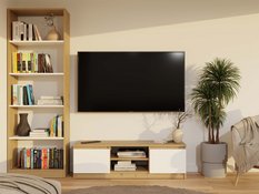 Szafka RTV Malwa 36x120x40 cm do salonu dąb artisan biel  - Miniaturka zdjęcia nr 12