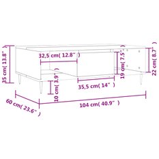 Stolik kawowy 104x60x35 cm z zamykaną szafką i dwoma przegrodami szarość betonu do salonu - Miniaturka zdjęcia nr 11