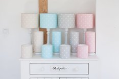 Lampka nocna Lovely Dots 13x32 cm abażur do pokoju dziecięcego różowa drewno olejowane - Miniaturka zdjęcia nr 8