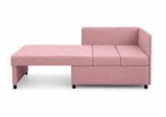 Sofa Viluś 106x75x80 cm różowa rozkładana sofa narożna jednoosobowa z funkcją spania i pojemnikiem na pościel - Miniaturka zdjęcia nr 10
