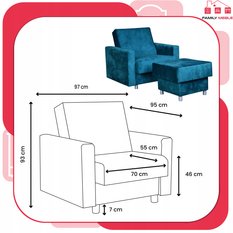 Fotel rozkładany z podnóżkiem Alicja Family Meble - Miniaturka zdjęcia nr 8