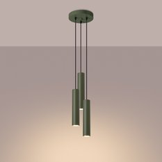 Lampa wisząca Lagos 108x19.5x19.5cmm do salonu sypialni zielona oliwka  - Miniaturka zdjęcia nr 3