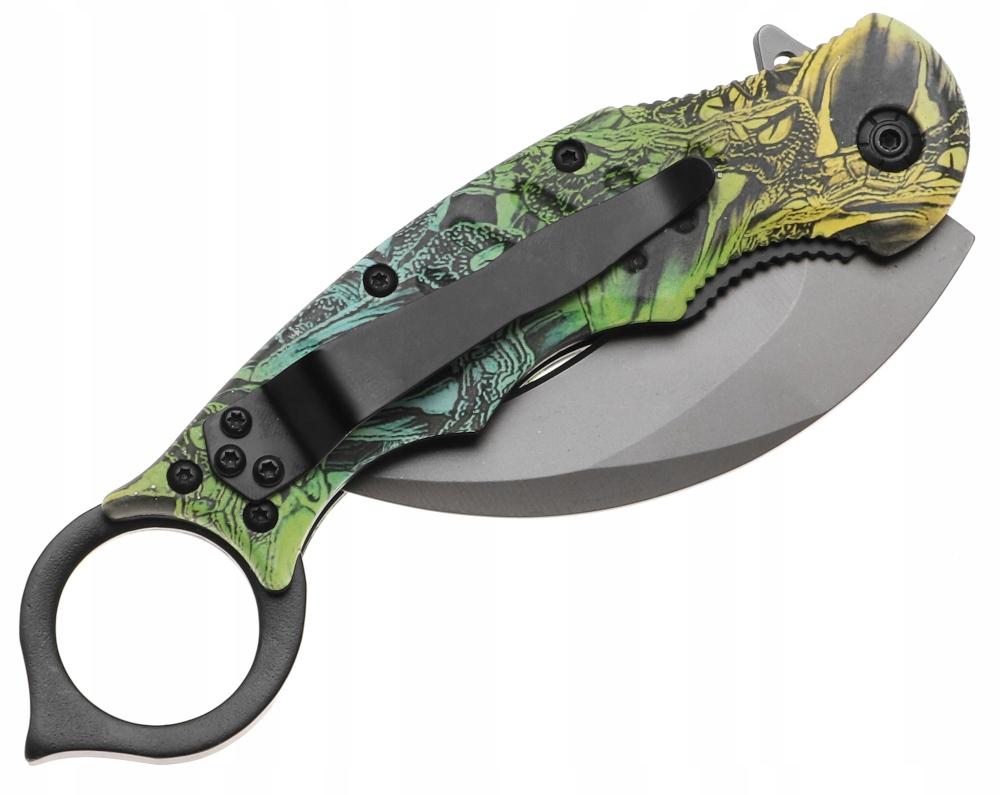 Nóż myśliwski 20 cm / 7 cm scyzoryk karambit składany turystyczny survivalowy wielobarwny nr. 5