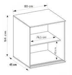 Komoda TABLET 2 120x45x94 cm z przesuwnymi frontami z lustrem jesion ciemny do salonu - Miniaturka zdjęcia nr 2