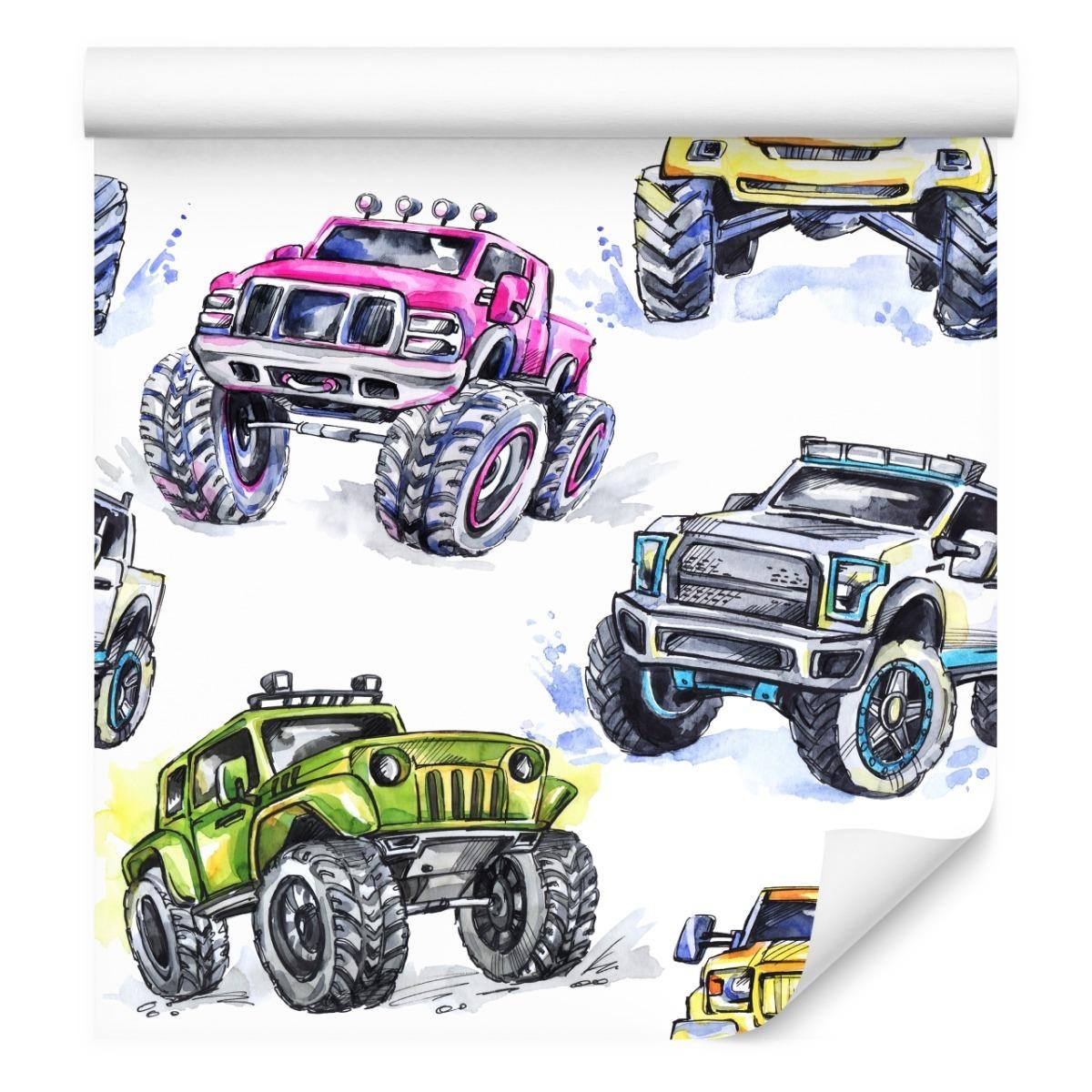 Tapeta Dla Dzieci MONSTER TRUCK Kolorowe Samochody  nr. 3