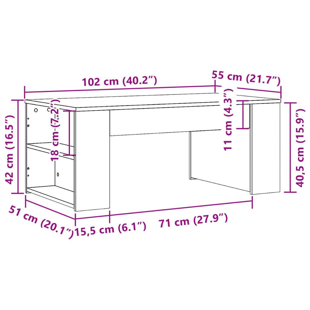  Stolik kawowy 102x55x42 cm z przestronnymi przegrodami brązowy dąb do salonu nr. 9