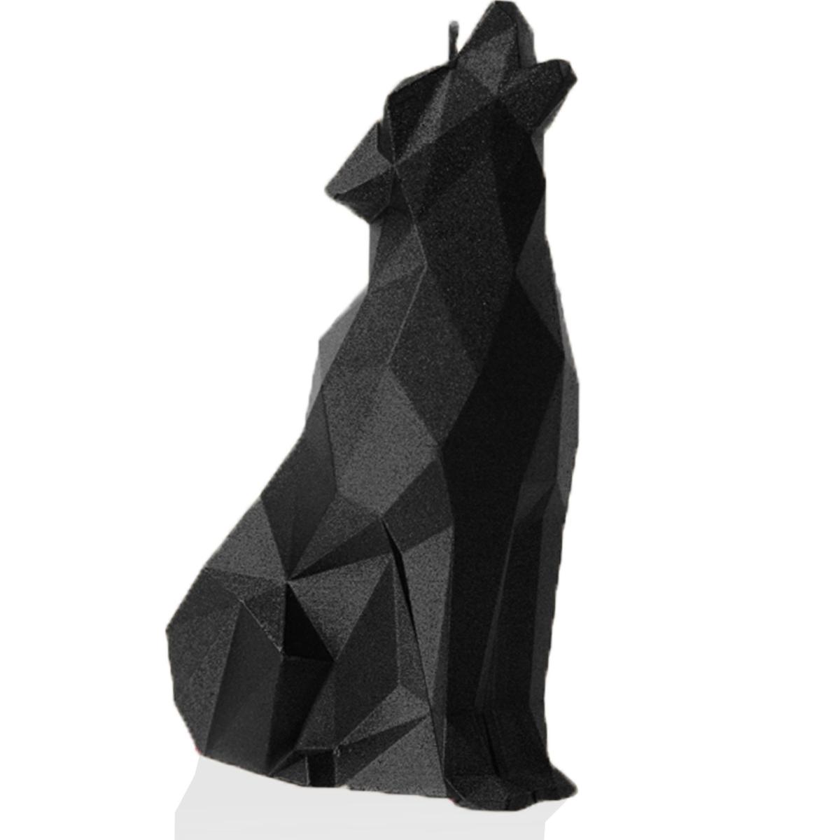 Świeca Wolf Low-Poly Black Matt