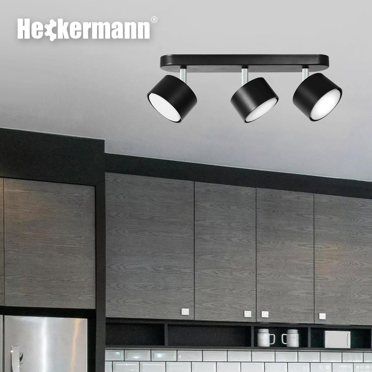 Lampa sufitowa punktowa LED Heckermann 8795316A Czarna 3x głowica + 3x Żarówka LED HGX53 7W Neutral nr. 5