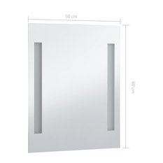 Lustro 50x60 cm do sypialni łazienki z LED aluminium szklane srebrny - Miniaturka zdjęcia nr 8