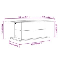 Stolik kawowy 102x55,5x40 cm z płyty wiórowej biały do salonu - Miniaturka zdjęcia nr 7