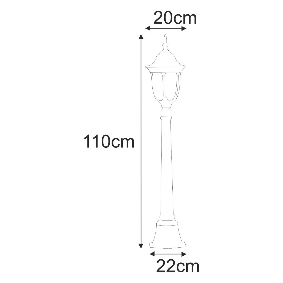 Lampa ogrodowa stojąca K-6007A/L / VASCO 20x110x22 cm do ogrodu czarny/złoty nr. 2