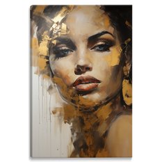 Obraz Canvas Do Salonu KOBIECY Portret Styl Glamour Abstrakcja 80x120cm - Miniaturka zdjęcia nr 2