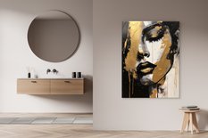 Obraz Do Salonu ZŁOTY Portret Kobieca Twarz Styl Glamour Abstrakcja 80x120cm - Miniaturka zdjęcia nr 10