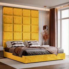 Panele tapicerowane 60x40 cm na ścianę magic velvet żółty - Miniaturka zdjęcia nr 5