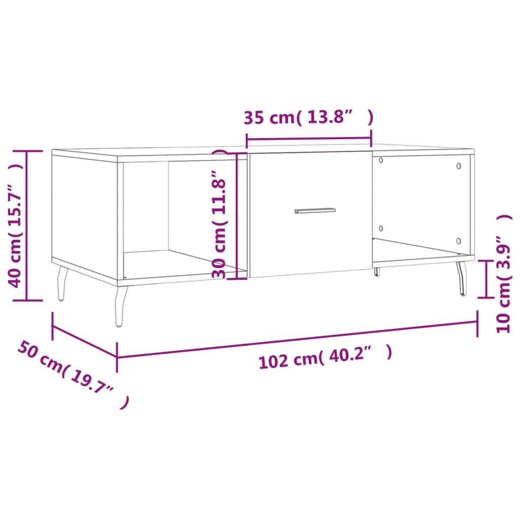 Stolik kawowy 102x50x40 cm z praktyczną szufladą i 2 przegrodami przydymiony dąb do salonu nr. 10