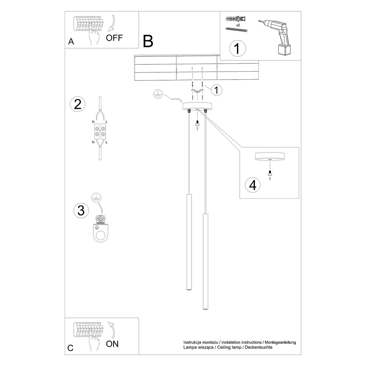 Lampa wisząca PASTELO 2 złota 118x15x15cm nowoczesna G9 do salonu nr. 6