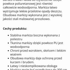 Markiza boczna/ roleta ochronna tarasowa/ balkonowa - Miniaturka zdjęcia nr 5