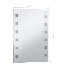 Lustro 60x80 cm  do sypialni łazienki ścienne z LED aluminium szklane srebrny  - Miniaturka zdjęcia nr 7