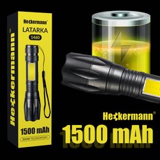 Latarka akumulatorowa taktyczna LED Heckermann 1460 - Miniaturka zdjęcia nr 3