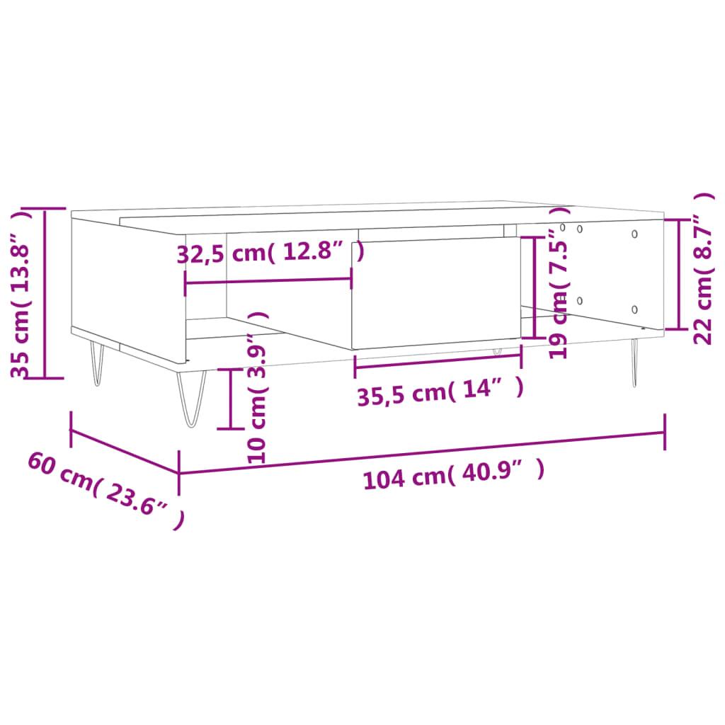 Stolik kawowy 104x60x35 cm z praktyczną zamykaną szafką i 2 przegrodami biały o wysokim połysku do salonu nr. 11