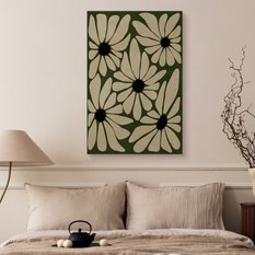 Obraz Do Salonu Beżowe Kwiaty Abstrakcja Natura Styl Boho 80x120cm - Miniaturka zdjęcia nr 5