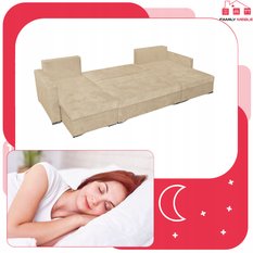 Narożnik Bella BIG 298x74x140 cm kształt U z funkcją spania i przechowywania Angel beżowy - Miniaturka zdjęcia nr 7