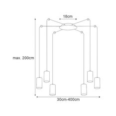 Lampa wisząca K-4893 VIGO 400x200x18 cm do salonu lub pokoju czarny/patyna - Miniaturka zdjęcia nr 6