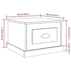 Stolik kawowy 50x50x35 cm z pojemną szufladą biały do salonu - Miniaturka zdjęcia nr 10