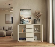 Komoda Malwa 97x120x40 cm do salonu sypialni kaszmir beż - Miniaturka zdjęcia nr 7