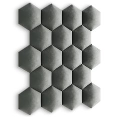 Panele tapicerowane 26x30 hexagon magic velvet szary - Miniaturka zdjęcia nr 6