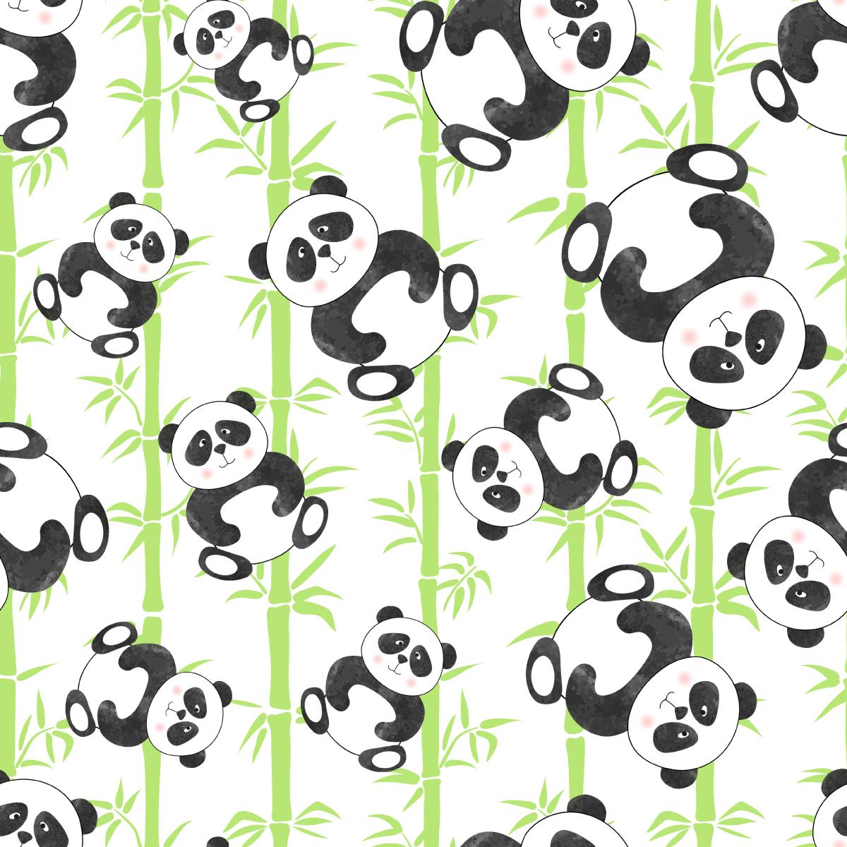 Tapeta Dla Dzieci Misie PANDA Bambus Liście Natura 53x1000  nr. 7