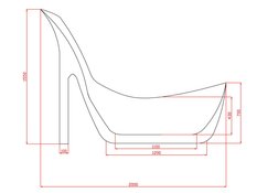 Wanna 200x80x150 damska szpilka syfon akryl nowa złota - Miniaturka zdjęcia nr 5