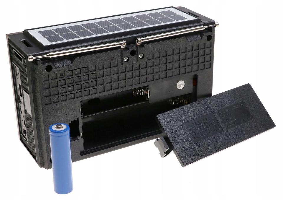 Radio przenośne  21 x 12,5 x 8,5 cm z funkcją bluetooth    z latarką  ładowany solarnie czarne nr. 2