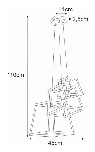 Lampa wisząca K-4132 TEDY 45x110x45 cm do salonu lub pokoju wielokolorowy nr. 2