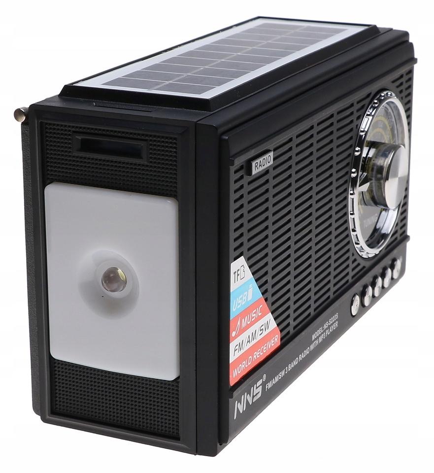 Radio przenośne  21 x 12,5 x 8,5 cm z funkcją bluetooth    z latarką  ładowany solarnie czarne nr. 6