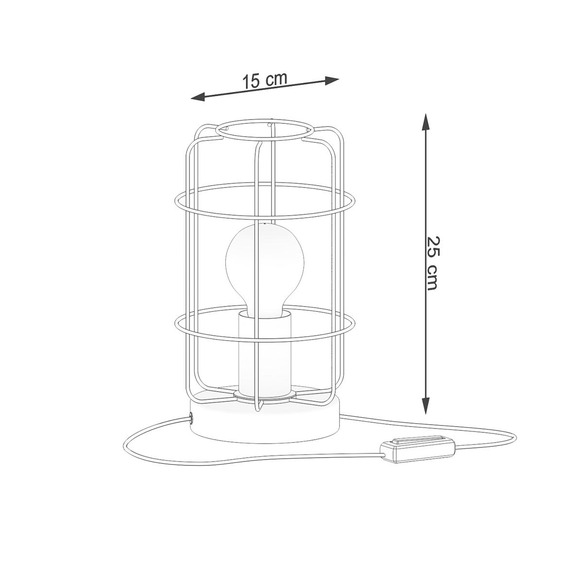 Lampa biurkowa GOTTO 25x15x15 cm loftowa lampka na biurko E27 czarny naturalne drewno do pokoju biura  nr. 5