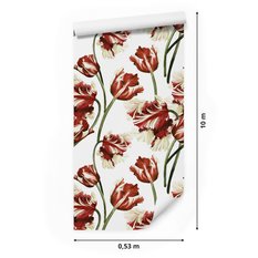 Tapeta Flizelinowa TULIPANY Kwiaty Liście Vintage  - Miniaturka zdjęcia nr 2